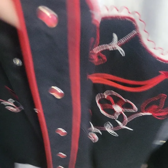 Roper Black Western Shirt with Blue Embroidery - Picture 3 of 6